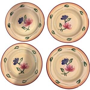 Pfaltzgraff Palermo Salad & Dinner Plates Set of 4 each Yellow Floral